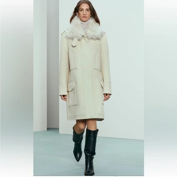 Zara | Jackets & Coats | Zara Srpls Faux Fur Wl Ct 1 | Poshmark
